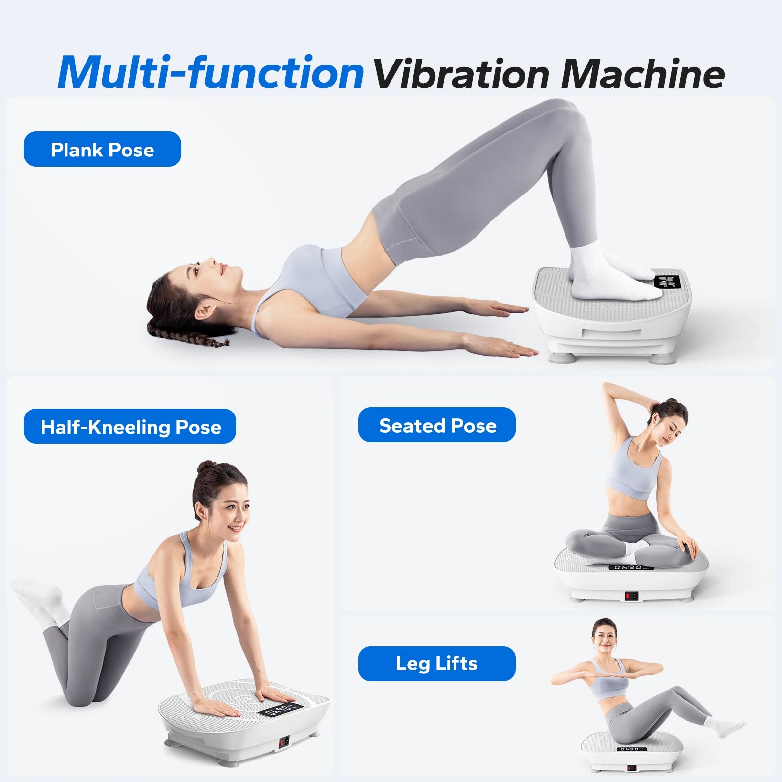 Vibration Plate Exercise Machine – Whole Body Workout Platform with Bluetooth, Remote & Resistance Bands - cozy karts