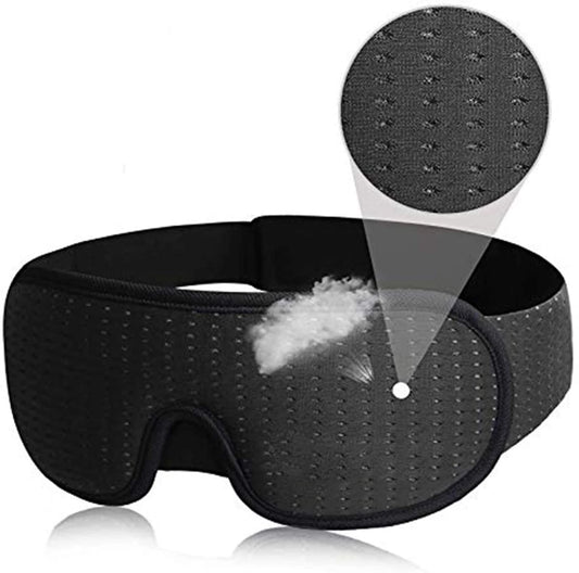 3D Sleep Eye Mask – Soft Padded Eye Shade with Total Light Blockout & Adjustable Strap - cozy karts