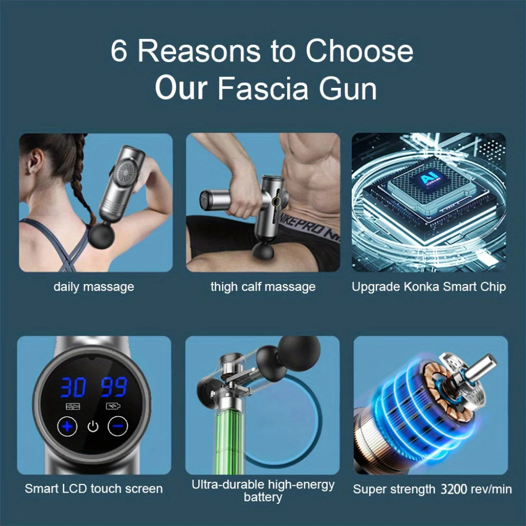 99-Speed Deep Tissue Massage Gun – Quiet Percussion Muscle Massager for Neck, Back & Body Recovery - cozy karts