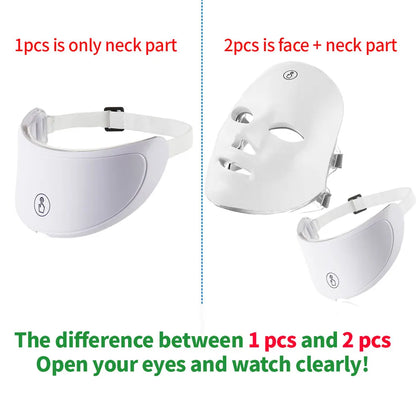 LED Face & Neck Beauty Machine – 7 Color Light Therapy Mask for Skin Tightening, Anti-Aging & Acne Care - cozy karts