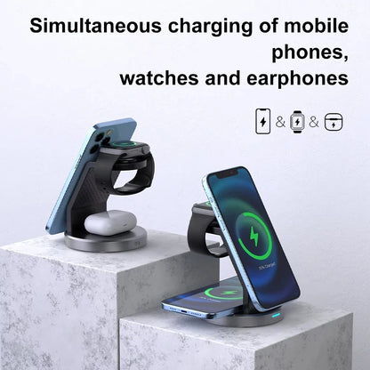 3 in 1 Wireless Charger Stand with Magnetic Fast Charging for iPhone, Apple Watch & AirPods - cozy karts