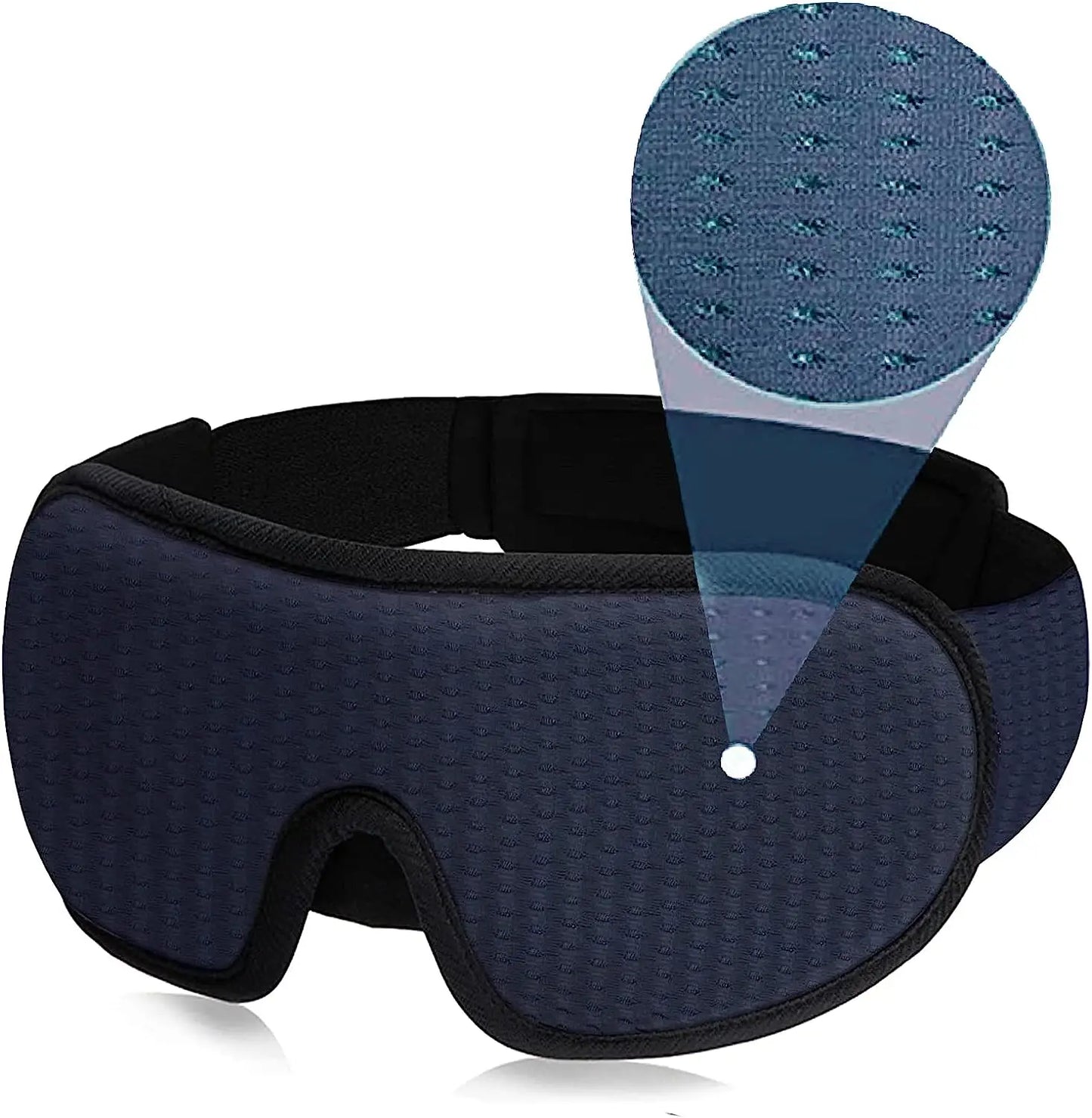 3D Sleep Eye Mask – Soft Padded Eye Shade with Total Light Blockout & Adjustable Strap - cozy karts