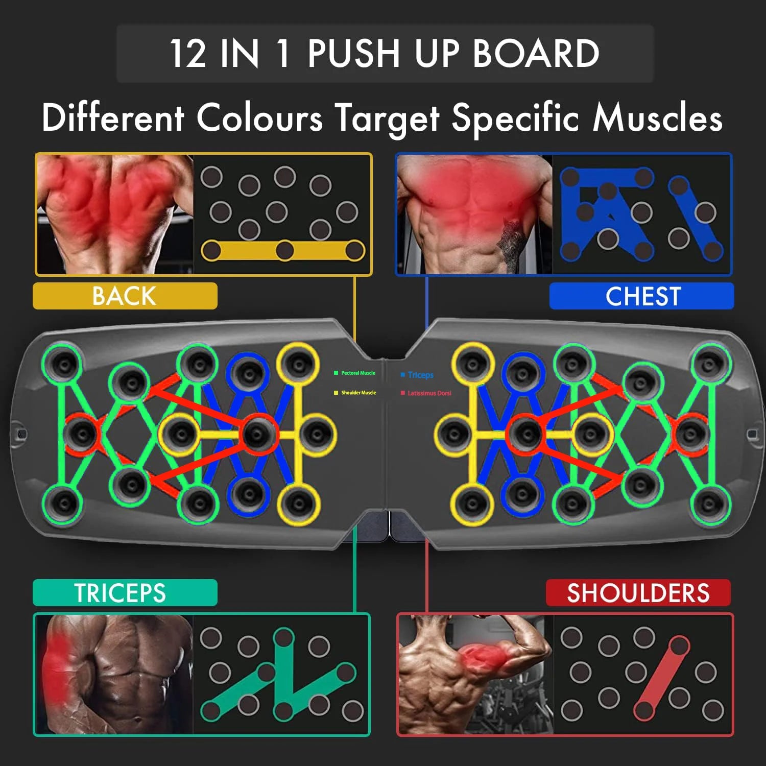 Portable Push-Up Board Set – Multifunctional Color-Coded Foldable Fitness Training System - cozy karts