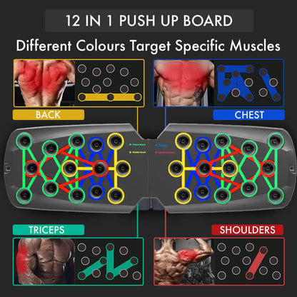 Portable Push-Up Board Set – Multifunctional Color-Coded Foldable Fitness Training System - cozy karts