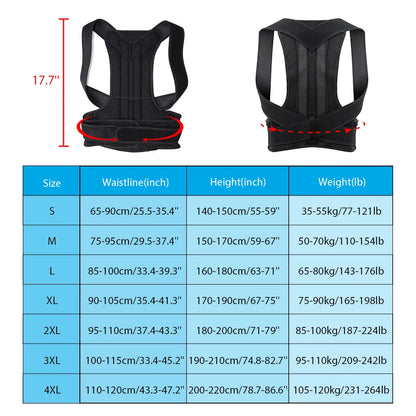 Adjustable Back Brace Posture Corrector – Lumbar & Shoulder Support Belt for Men and Women - cozy karts