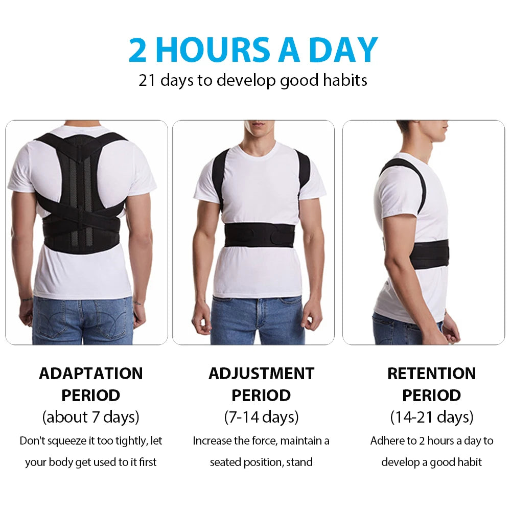 Adjustable Back Brace Posture Corrector – Lumbar & Shoulder Support Belt for Men and Women - cozy karts