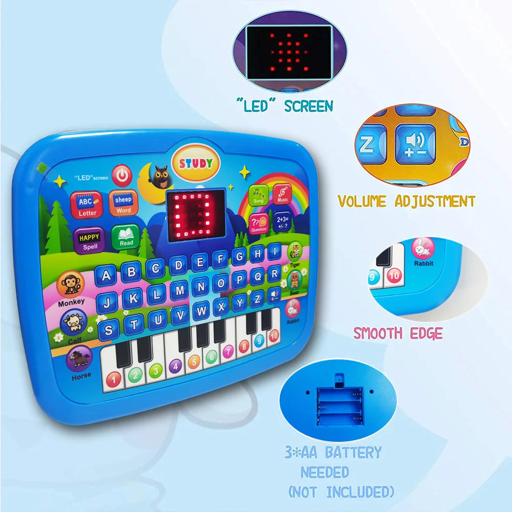 Kids’ Education Tablet Toy – Literacy, Math & Music Learning (Age 3+) - cozy karts