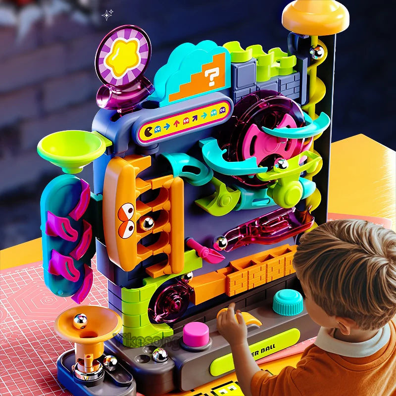 Educational Montessori Track Adventure Game – Multi-Layer Rail Rolling Ball Toy - cozy karts