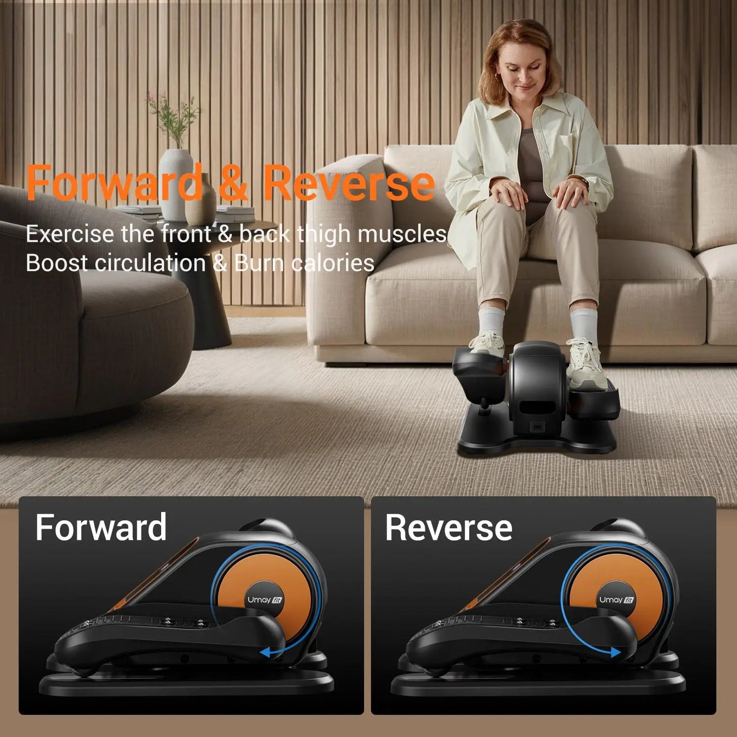 Under Desk Elliptical Machine – Portable Seated Pedal Exerciser with Remote & Resistance Bands - cozy karts