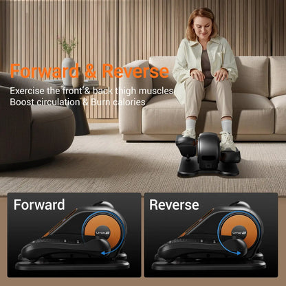 Under Desk Elliptical Machine – Portable Seated Pedal Exerciser with Remote & Resistance Bands - cozy karts