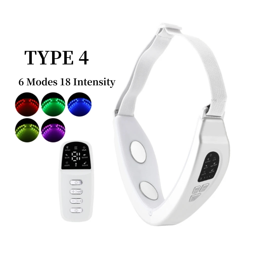 Face Lifting Device – Red Light V Face Massager & Double Chin Reducer with EMS & Remote Control - cozy karts