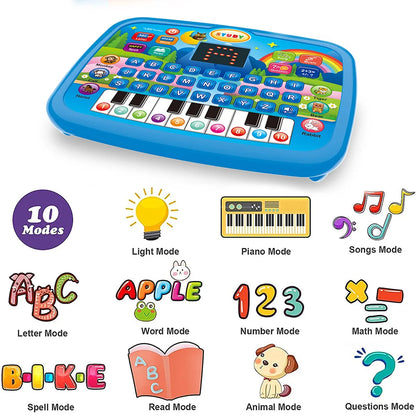 Kids’ Education Tablet Toy – Literacy, Math & Music Learning (Age 3+) - cozy karts