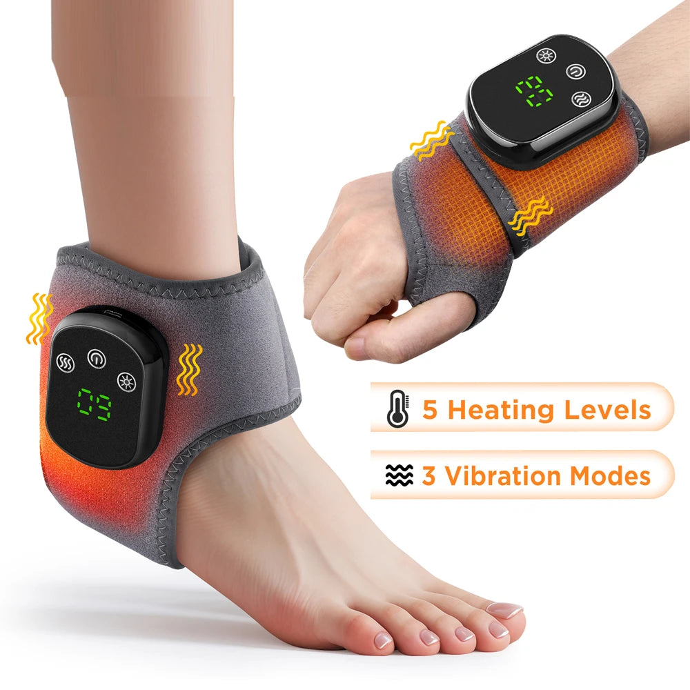 Electric Wrist & Ankle Brace – Adjustable Hot Compress and Vibration Massage Support for Carpal Tunnel & Joint Relief - cozy karts