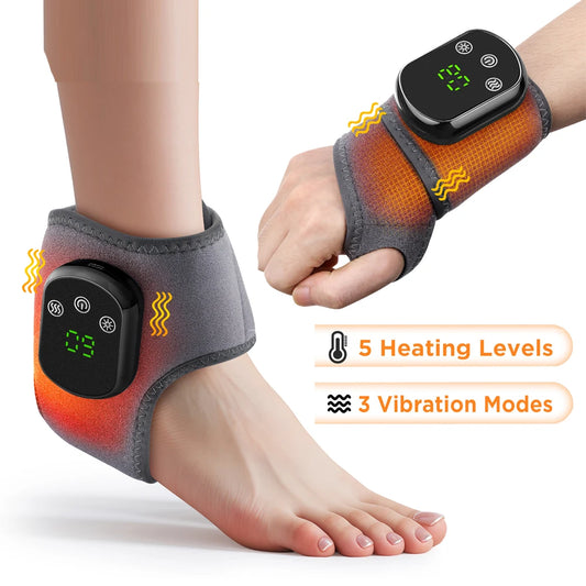 Electric Wrist & Ankle Brace – Adjustable Hot Compress and Vibration Massage Support for Carpal Tunnel & Joint Relief - cozy karts