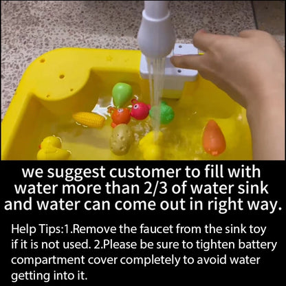 Kids Kitchen Sink Toys with Electric Dishwasher and Running Water – Pretend Play Kitchen Set - cozy karts