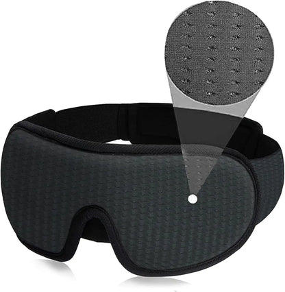 3D Sleep Eye Mask – Soft Padded Eye Shade with Total Light Blockout & Adjustable Strap - cozy karts