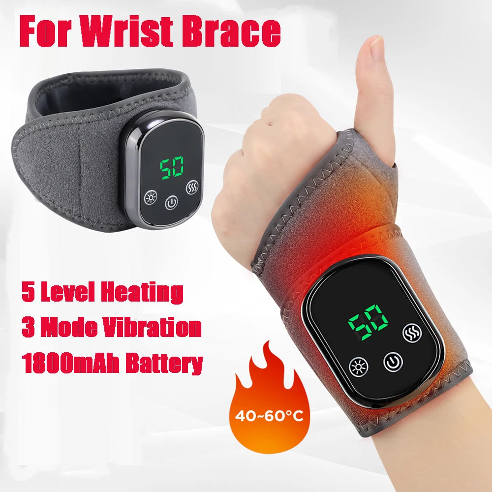 Electric Wrist & Ankle Brace – Adjustable Hot Compress and Vibration Massage Support for Carpal Tunnel & Joint Relief - cozy karts