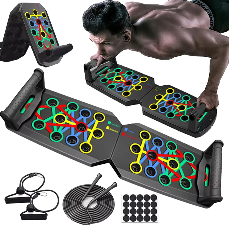Portable Push-Up Board Set – Multifunctional Color-Coded Foldable Fitness Training System - cozy karts