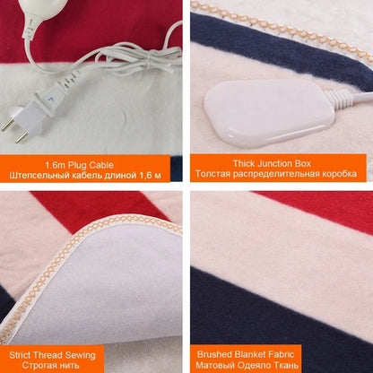 Electric Heated Blanket with Thermostat – Double Body Warmer & Bed Heating Pad (EU/UK/AU Plug) - cozy karts