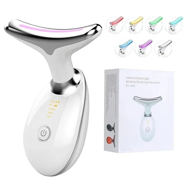 Microcurrent Face & Neck Lifting Massager with LED Light Therapy – Anti-Wrinkle, Skin Tightening, Double Chin Reducer - cozy karts