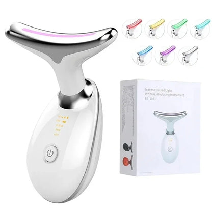 Microcurrent Face & Neck Lifting Massager with LED Light Therapy – Anti-Wrinkle, Skin Tightening, Double Chin Reducer - cozy karts