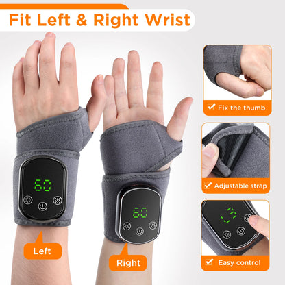 Electric Wrist & Ankle Brace – Adjustable Hot Compress and Vibration Massage Support for Carpal Tunnel & Joint Relief - cozy karts