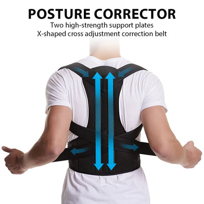Adjustable Back Brace Posture Corrector – Lumbar & Shoulder Support Belt for Men and Women - cozy karts