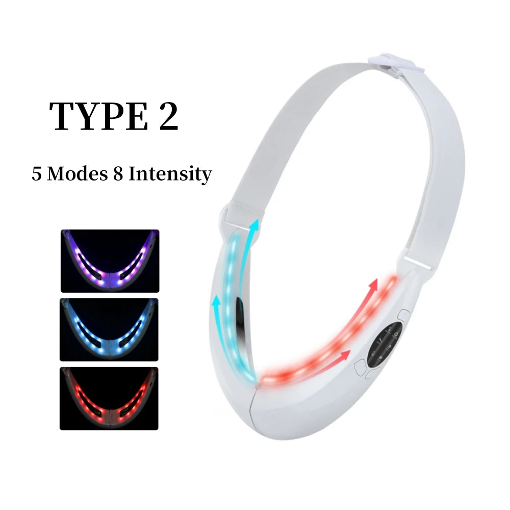 Face Lifting Device – Red Light V Face Massager & Double Chin Reducer with EMS & Remote Control - cozy karts