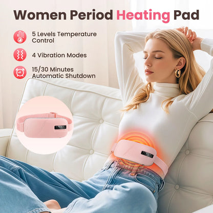 Electric Menstrual Cramp Heating Pad Belt – Hot Compress & Vibration Massager for Period Pain Relief - cozy karts