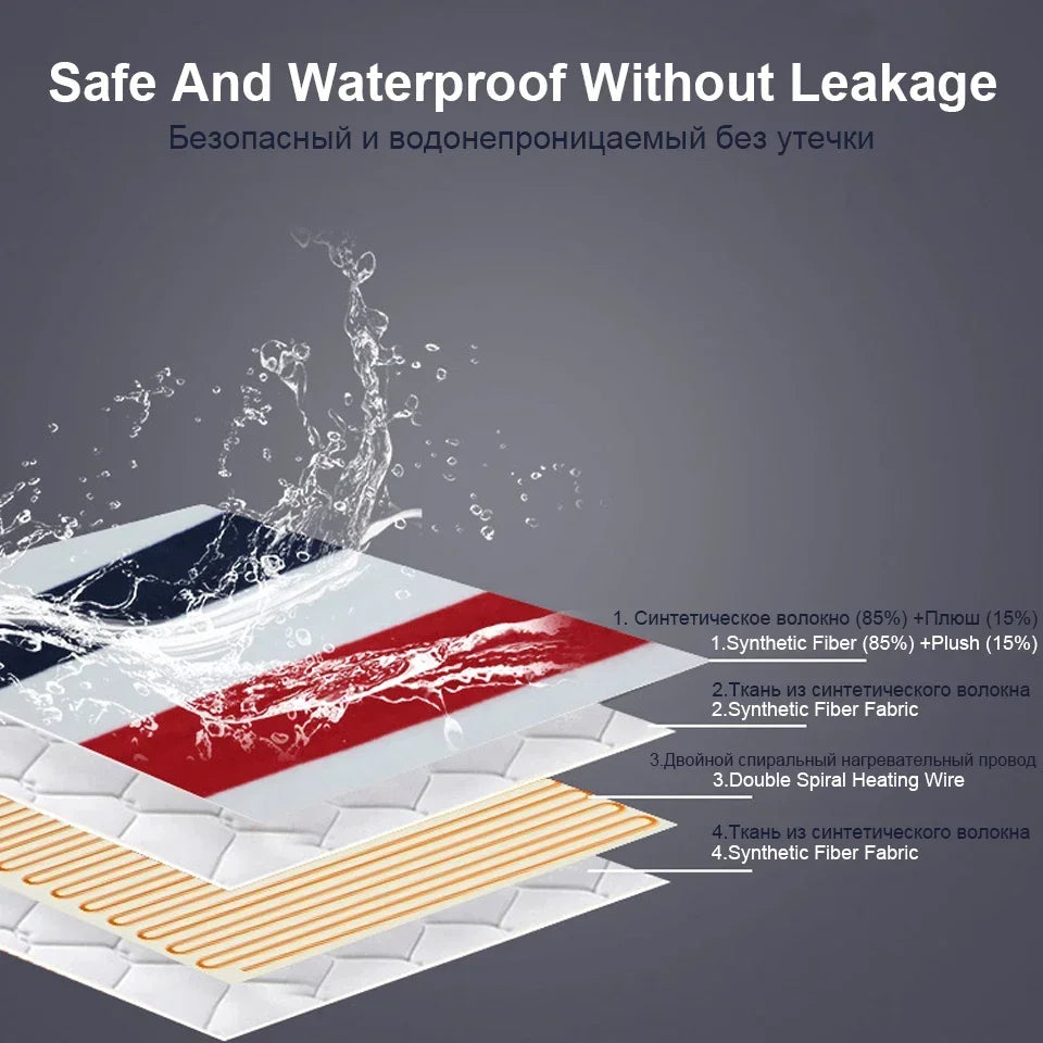 Electric Heated Blanket with Thermostat – Double Body Warmer & Bed Heating Pad (EU/UK/AU Plug) - cozy karts