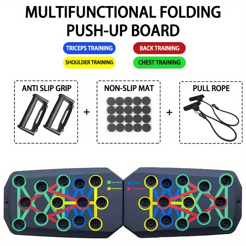 Portable Push-Up Board Set – Multifunctional Color-Coded Foldable Fitness Training System - cozy karts