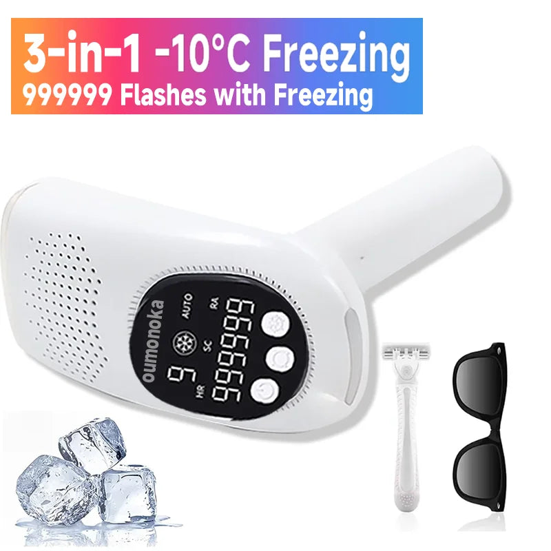999,999 Flashes IPL Laser Hair Removal Device – Painless Permanent Epilator for Women, Bikini, Face & Body with Freezing Technology - cozy karts
