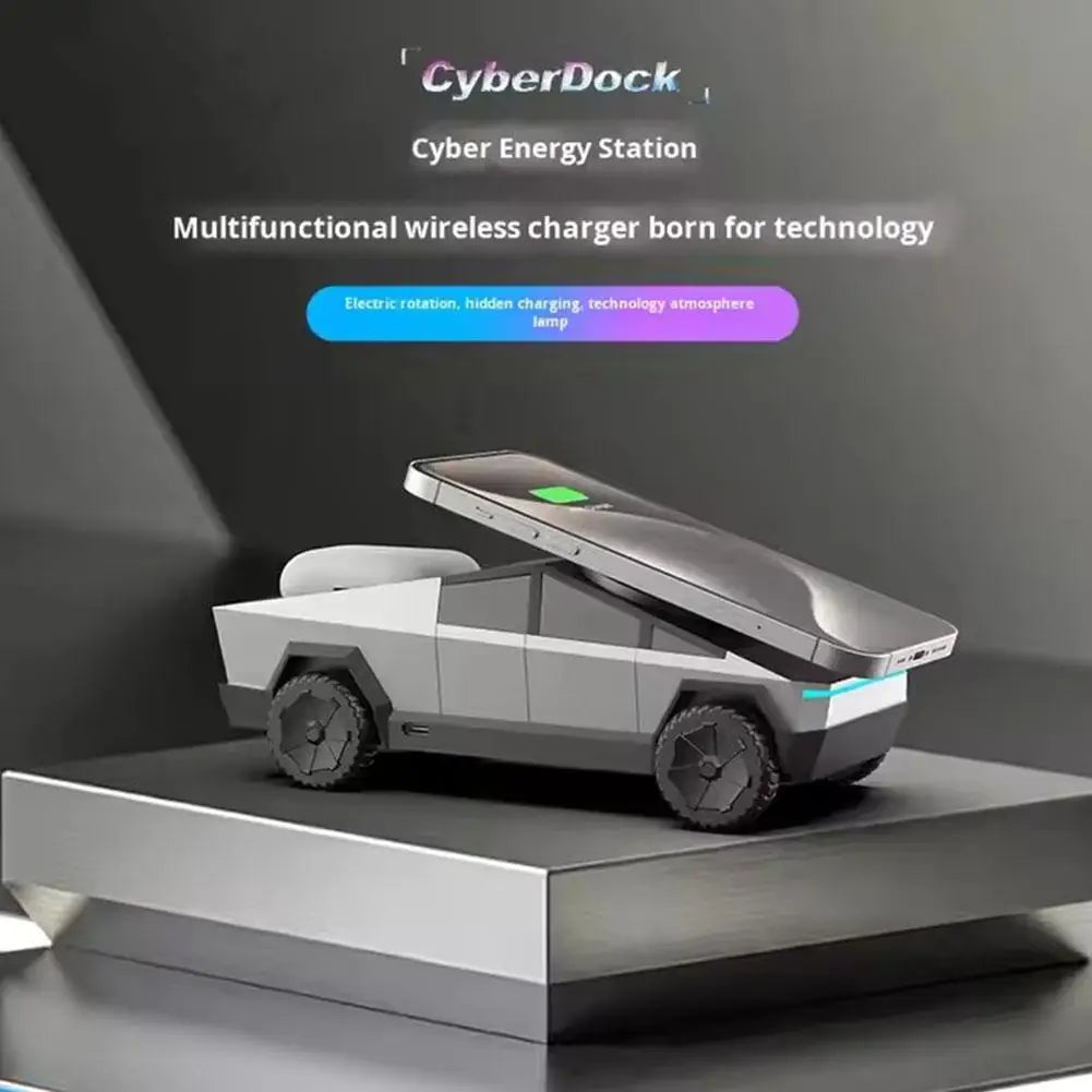 Cyber truck 3-in-1 Wireless Desktop Charger – Fast Charging Station for iPhone, Apple Watch & AirPods - cozy karts