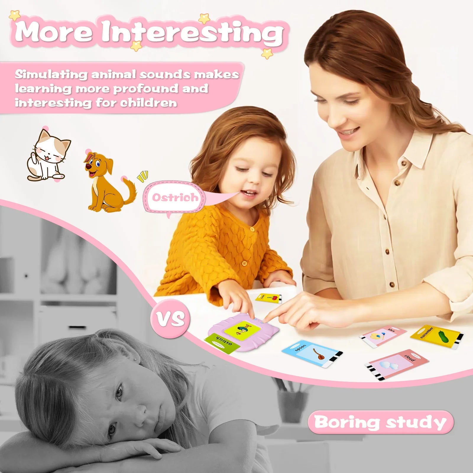 Talking Flash Cards for Kids – Alphabet & Sight Words Learning Toy, Speech Therapy & Sensory Educational Game - cozy karts