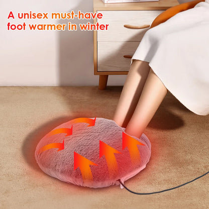 Winter USB Charging Electric Foot Heating Pad – Soft Plush Washable Foot Warmer Mat - cozy karts
