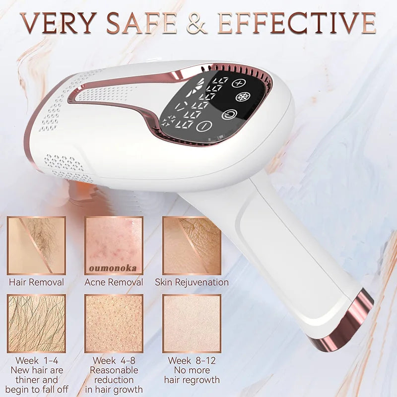 999,999 Flashes IPL Laser Hair Removal Device – Painless Permanent Epilator for Women, Bikini, Face & Body with Freezing Technology - cozy karts