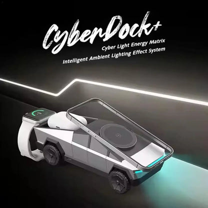 Cyber truck 3-in-1 Wireless Desktop Charger – Fast Charging Station for iPhone, Apple Watch & AirPods - cozy karts