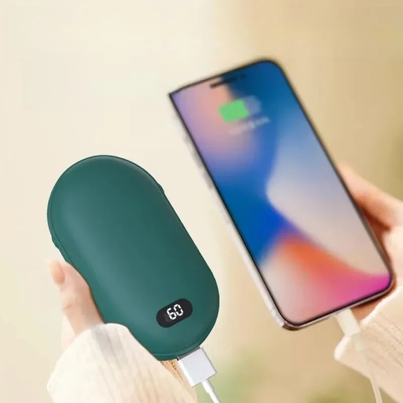 2-in-1 Rechargeable Hand Warmer & Power Bank – Portable USB Mini Electric Heater for Winter - cozy karts