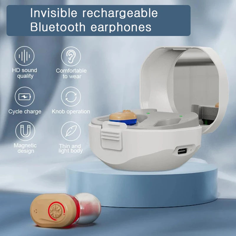 Invisible Rechargeable Bluetooth Earphones with Noise Reduction – Lightweight & Comfortable for Seniors - cozy karts