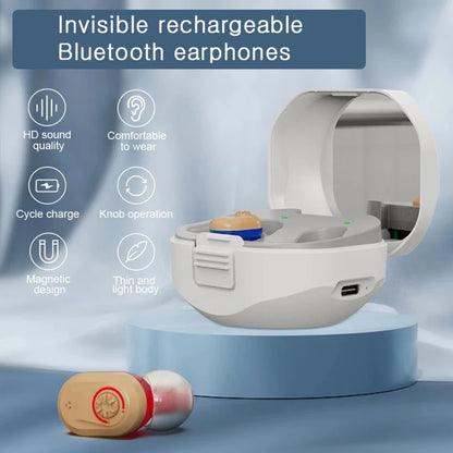 Invisible Rechargeable Bluetooth Earphones with Noise Reduction – Lightweight & Comfortable for Seniors - cozy karts